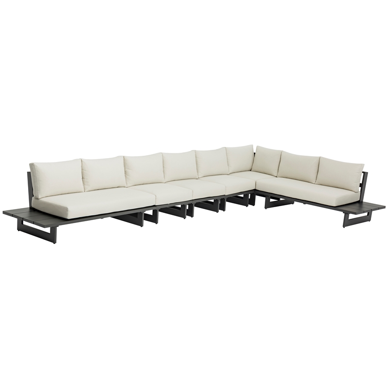 Meridian Furniture Maldives Cream Water Resisting Outdoor Modular Sectional