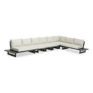 Meridian Furniture Maldives Cream Water Resisting Outdoor Modular Sectional