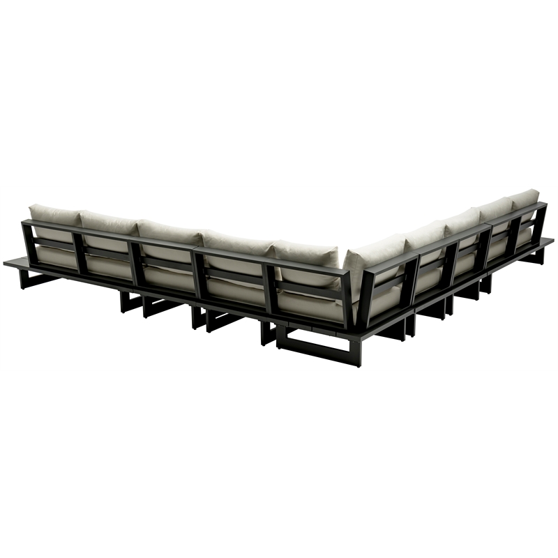 Meridian Furniture Maldives Cream Water Resisting Outdoor Modular Sectional