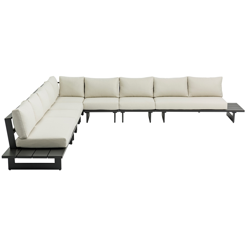 Meridian Furniture Maldives Cream Water Resisting Outdoor Modular Sectional