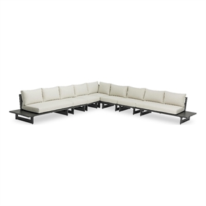 Meridian Furniture Maldives Cream Water Resisting Outdoor Modular Sectional