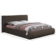 Meridian Furniture Nash Brown Boucle Fabric Full Bed
