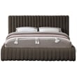 Meridian Furniture Nash Brown Boucle Fabric King Bed