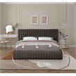 Meridian Furniture Nash Brown Boucle Fabric King Bed