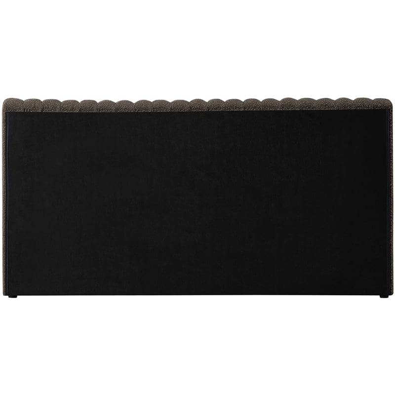Meridian Furniture Nash Brown Boucle Fabric King Bed