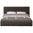 Meridian Furniture Nash Brown Boucle Fabric Queen Bed