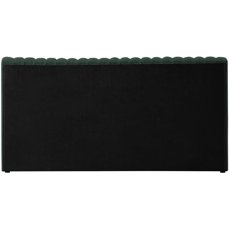 Meridian Furniture Nash Green Boucle Fabric King Bed