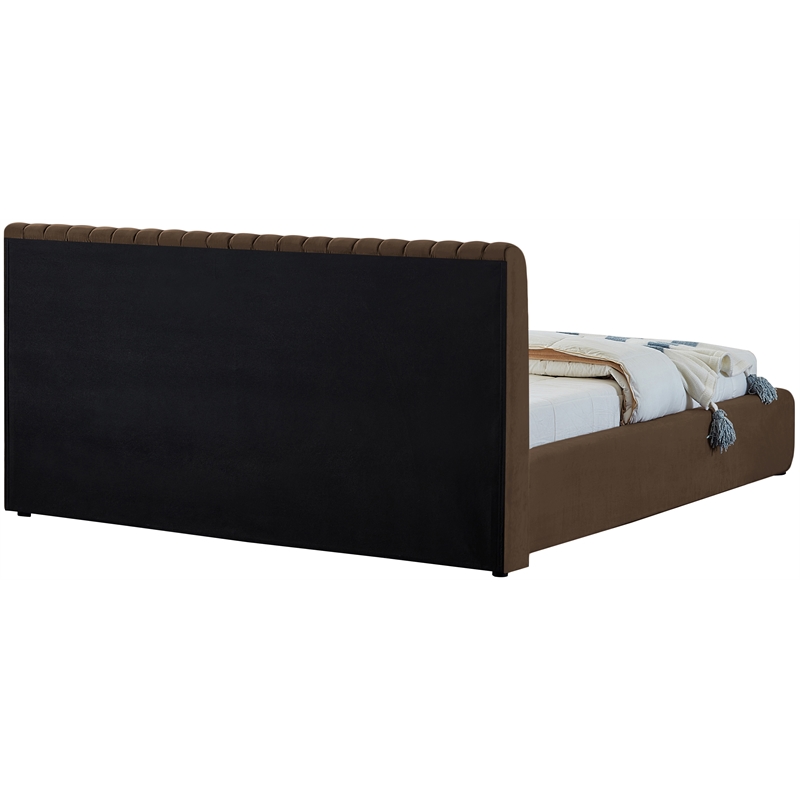 Meridian Furniture Nico Brown Velvet Full Bed