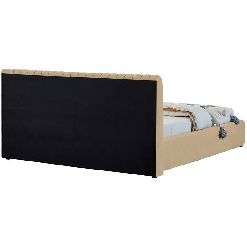 Meridian Furniture Nico Camel Velvet King Bed