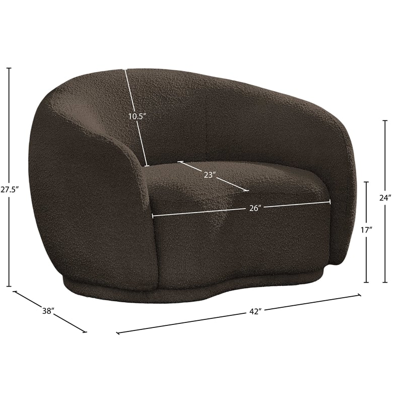 Meridian Furniture Hyde Brown Boucle Fabric Chair