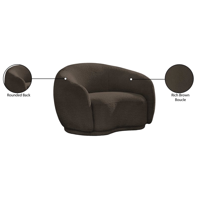 Meridian Furniture Hyde Brown Boucle Fabric Chair