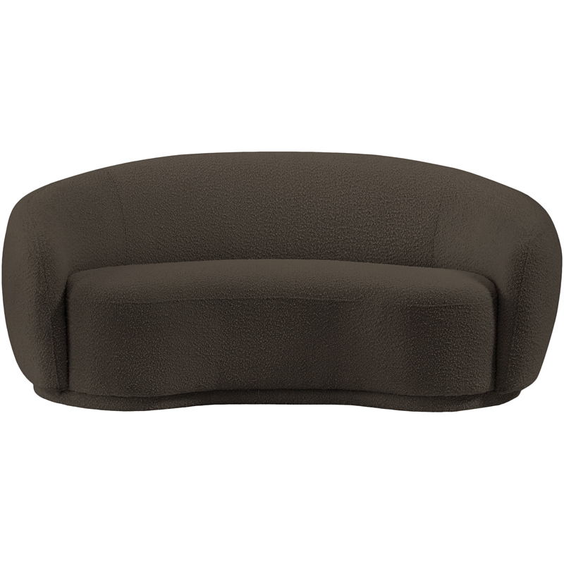 Meridian Furniture Hyde Brown Boucle Fabric Loveseat