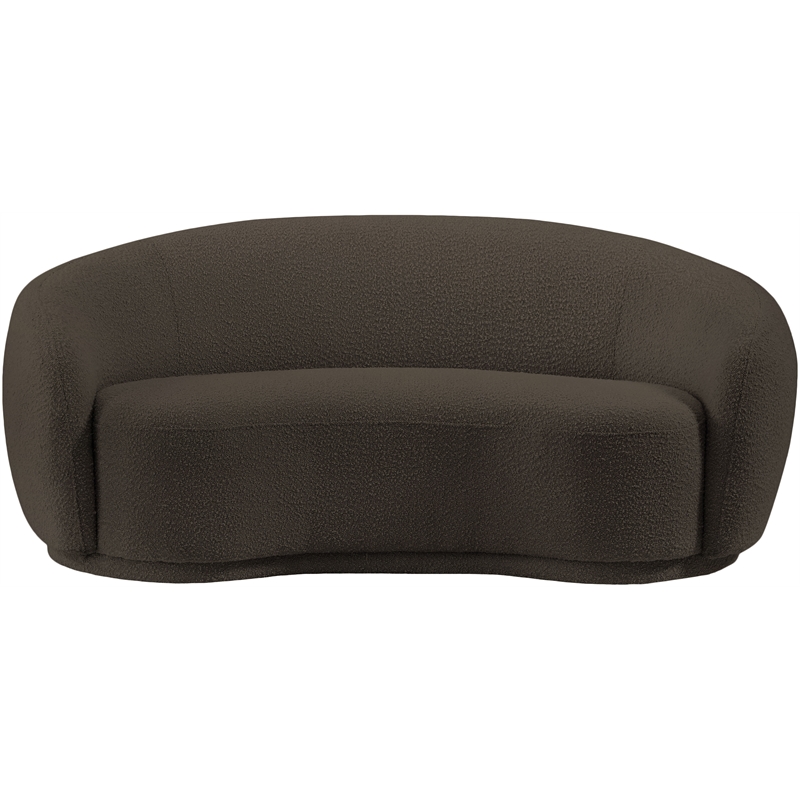 Meridian Furniture Hyde Brown Boucle Fabric Loveseat