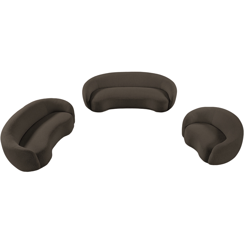 Meridian Furniture Hyde Brown Boucle Fabric Sofa