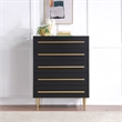 Meridian Furniture Marisol Black Chest with Gold Metal Legs and Handle