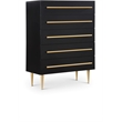 Meridian Furniture Marisol Black Chest with Gold Metal Legs and Handle