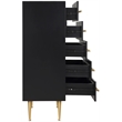 Meridian Furniture Marisol Black Chest with Gold Metal Legs and Handle
