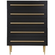 Meridian Furniture Marisol Black Chest with Gold Metal Legs and Handle
