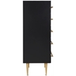 Meridian Furniture Marisol Black Chest with Gold Metal Legs and Handle