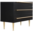 Meridian Furniture Marisol Black Chest with Gold Metal Legs and Handle