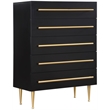 Meridian Furniture Marisol Black Chest with Gold Metal Legs and Handle