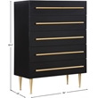 Meridian Furniture Marisol Black Chest with Gold Metal Legs and Handle