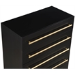 Meridian Furniture Marisol Black Chest with Gold Metal Legs and Handle
