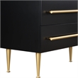 Meridian Furniture Marisol Black Dresser with Gold Metal Legs and Handle