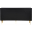 Meridian Furniture Marisol Black Dresser with Gold Metal Legs and Handle