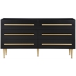 Meridian Furniture Marisol Black Dresser with Gold Metal Legs and Handle