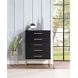 Meridian Furniture Maxine Black Chest with Gold Metal Legs and Handle