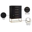 Meridian Furniture Maxine Black Chest with Gold Metal Legs and Handle