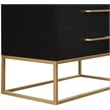 Meridian Furniture Maxine Black Chest with Gold Metal Legs and Handle