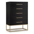Meridian Furniture Maxine Black Chest with Gold Metal Legs and Handle