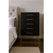 Meridian Furniture Maxine Black Chest with Gold Metal Legs and Handle