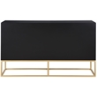 Meridian Furniture Maxine Black Dresser with Gold Metal Legs and Handle