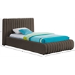 Meridian Furniture Nash Brown Boucle Fabric Twin Bed