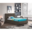 Meridian Furniture Nash Brown Boucle Fabric Twin Bed