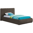 Meridian Furniture Nash Brown Boucle Fabric Twin Bed