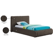 Meridian Furniture Nash Brown Boucle Fabric Twin Bed