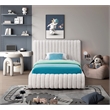 Meridian Furniture Nash Cream Boucle Fabric Twin Bed