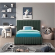 Meridian Furniture Nash Green Boucle Fabric Twin Bed