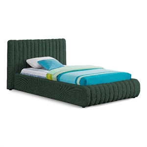 Meridian Furniture Nash Green Boucle Fabric Twin Bed