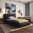 Meridian Furniture Nico Black Velvet Twin Bed