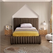 Meridian Furniture Nico Brown Velvet Twin Bed