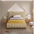 Meridian Furniture Nico Camel Velvet Twin Bed