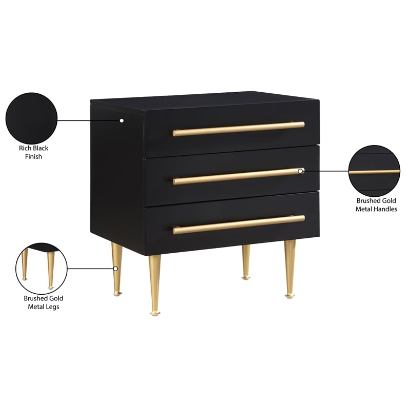 Meridian Furniture Marisol Black Night Stand