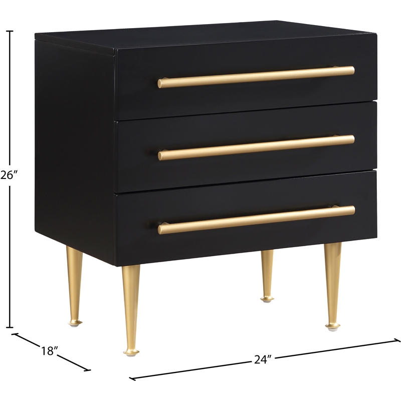 Meridian Furniture Marisol Black Night Stand