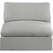 Meridian Furniture Comfy Grey Linen Textured Fabric Armless Chair