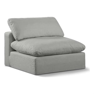 Meridian Furniture Comfy Grey Linen Textured Fabric Armless Chair